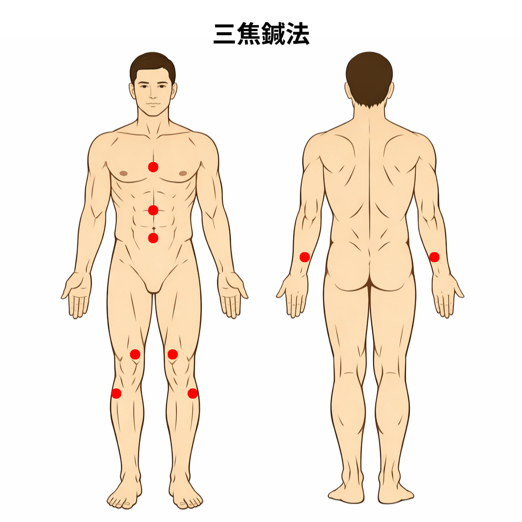 三焦鍼法の経穴イラスト